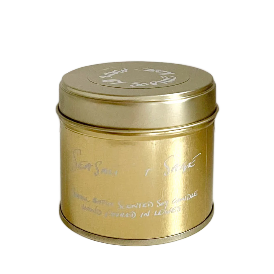 Sea Salt + Sage Scented Soy Candle Travel Tin